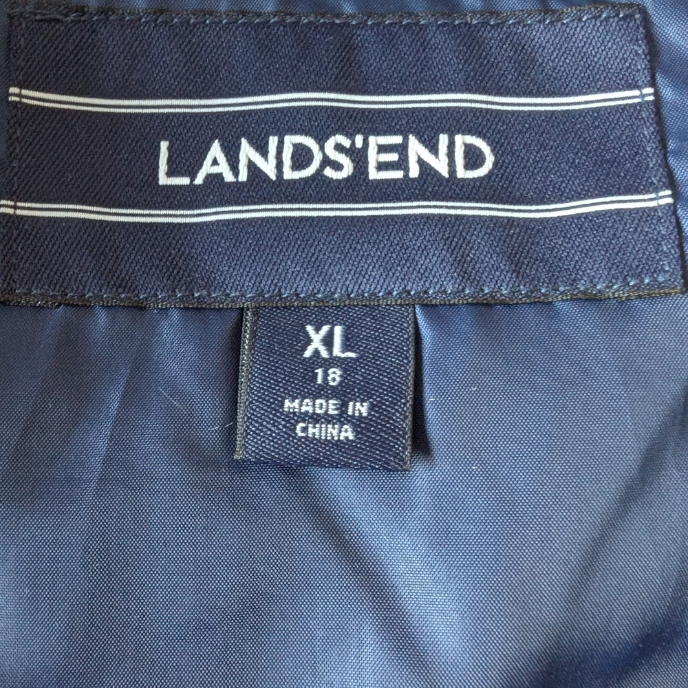 Lands'end Puffy Vest size XL Navy Blue - Picture 2 of 9
